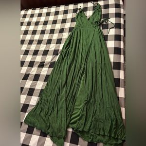 Forever 21 Long wrap green maxi dress sz L